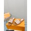 Louis Vuitton Lock It Flat Mules in Raffia and Calf Leather Light Pink 2023