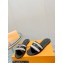 Louis Vuitton Lock It Flat Mules in Raffia and Calf Leather Black 2023