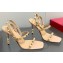 Valentino Sculpted Heel 9cm Rockstud Goatskin Sandals Apricot 2023