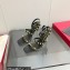 Valentino Sculpted Heel 9cm Rockstud Goatskin Sandals Black 2023