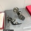 Valentino Sculpted Heel 9cm Rockstud Goatskin Sandals Black 2023