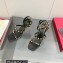 Valentino Sculpted Heel 9cm Rockstud Goatskin Sandals Black 2023