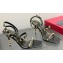 Valentino Sculpted Heel 9cm Rockstud Goatskin Sandals Black 2023