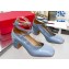Valentino Heel 6cm Tan-Go Patent Leather Pumps Blue 2023