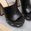 Gucci Heel 13cm Platform 4cm Interlocking G studs Slide Sandals 740426 Black 2023