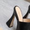 Gucci Heel 13cm Platform 4cm Interlocking G studs Slide Sandals 740426 Black 2023