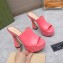 Gucci Heel 13cm Platform 4cm Interlocking G studs Slide Sandals 740426 Pink 2023