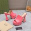 Gucci Heel 13cm Platform 4cm Interlocking G studs Slide Sandals 740426 Pink 2023