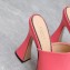 Gucci Heel 13cm Platform 4cm Interlocking G studs Slide Sandals 740426 Pink 2023