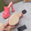 Gucci Heel 13cm Platform 4cm Interlocking G studs Slide Sandals 740426 Pink 2023