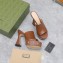 Gucci Heel 13cm Platform 4cm Interlocking G studs Slide Sandals 740426 Brown 2023