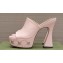 Gucci Heel 13cm Platform 4cm Interlocking G studs Slide Sandals 740426 Light Pink 2023