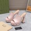 Gucci Heel 13cm Platform 4cm Interlocking G studs Slide Sandals 740426 Light Pink 2023