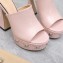 Gucci Heel 13cm Platform 4cm Interlocking G studs Slide Sandals 740426 Light Pink 2023