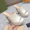 Gucci Heel 13cm Platform 4cm Interlocking G studs Slide Sandals 740426 White 2023