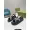 Gucci script Leather Sandals 738691 Black/White 2023