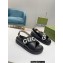 Gucci script Leather Sandals 738691 Black/White 2023