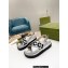 Gucci script Leather Sandals 738691 Silver/Black 2023