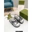 Gucci script Leather Sandals 738691 Silver/Black 2023