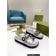 Gucci script Leather Sandals 738691 Silver/Black 2023