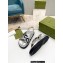 Gucci script Leather Sandals 738691 Silver/Black 2023