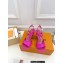 Louis Vuitton Heel 6.5cm Sparkle Sandals Satin Fuchsia with LV Initials chain 2023