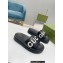 Gucci script Leather Slide Sandals Black/White 2023