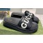 Gucci script Leather Slide Sandals Black/White 2023
