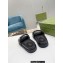 Gucci script Leather Slide Sandals Black/White 2023