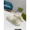 Gucci script Leather Slide Sandals White/Gold 2023