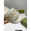 Gucci script Leather Slide Sandals White/Gold 2023