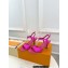 Louis Vuitton Heel 6.5cm Sparkle Sandals Satin Fuchsia with LV Initials chain 2023