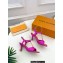 Louis Vuitton Heel 6.5cm Sparkle Sandals Satin Fuchsia with LV Initials chain 2023