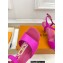 Louis Vuitton Heel 6.5cm Sparkle Sandals Satin Fuchsia with LV Initials chain 2023