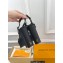 Louis Vuitton Heel 11cm Platform 4cm Sandals Satin Black with LV Initials chain 2023