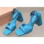 Miu Miu High Heel Leather sandals Blue 2023