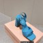 Miu Miu High Heel Leather sandals Blue 2023