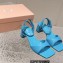 Miu Miu Low Heel Leather sandals Blue 2023