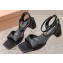 Miu Miu Low Heel Leather sandals Black 2023