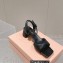 Miu Miu Low Heel Leather sandals Black 2023