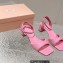 Miu Miu Low Heel Leather sandals Pink 2023