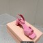 Miu Miu Low Heel Leather sandals Pink 2023