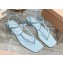 Miu Miu Patent thong sandals Blue with metal lettering logo 2023