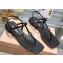Miu Miu Patent thong sandals Black with metal lettering logo 2023