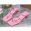 Miu Miu Patent thong sandals Pink with metal lettering logo 2023