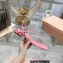 Miu Miu Patent thong sandals Pink with metal lettering logo 2023