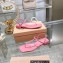 Miu Miu Patent thong sandals Pink with metal lettering logo 2023