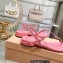Miu Miu Patent thong sandals Pink with metal lettering logo 2023