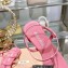 Miu Miu Patent thong sandals Pink with metal lettering logo 2023