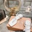 Miu Miu Patent thong sandals White with metal lettering logo 2023